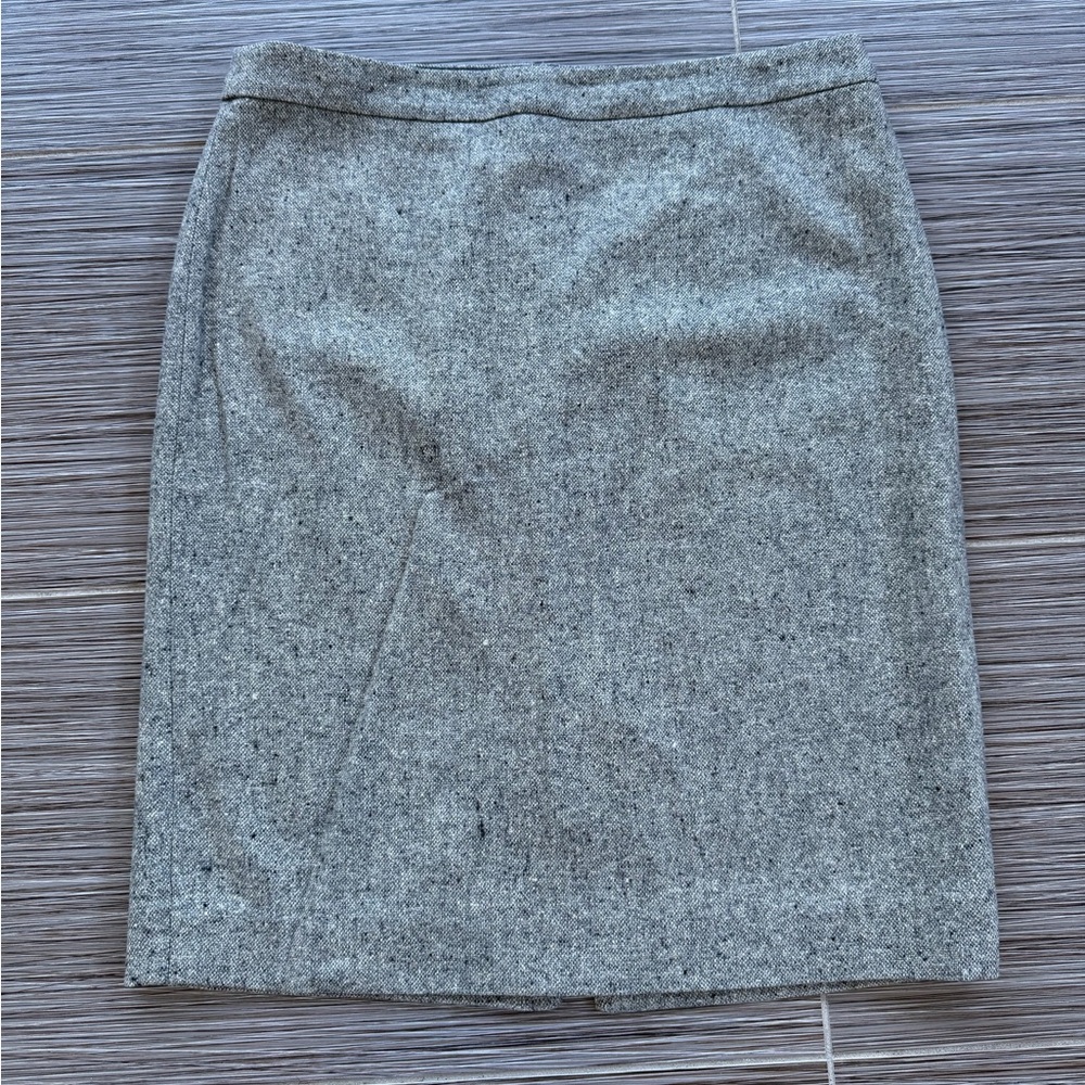 J. Crew Gray Pencil Tweed Skirt wool size 12